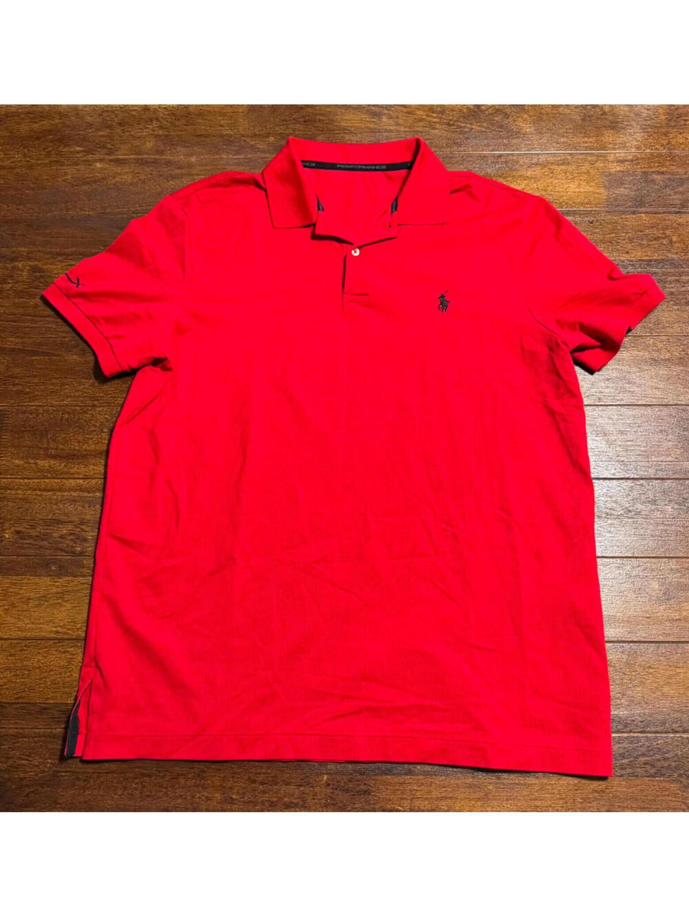 RLX Ralph Lauren Polo Shirt Mens Large Red Performance Golf Wicking Pony *READ
